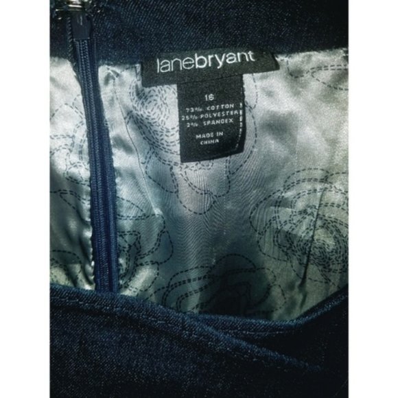Size 16 Lane Bryant Dark Denim Stretch Mini Dress - Picture 4 of 4
